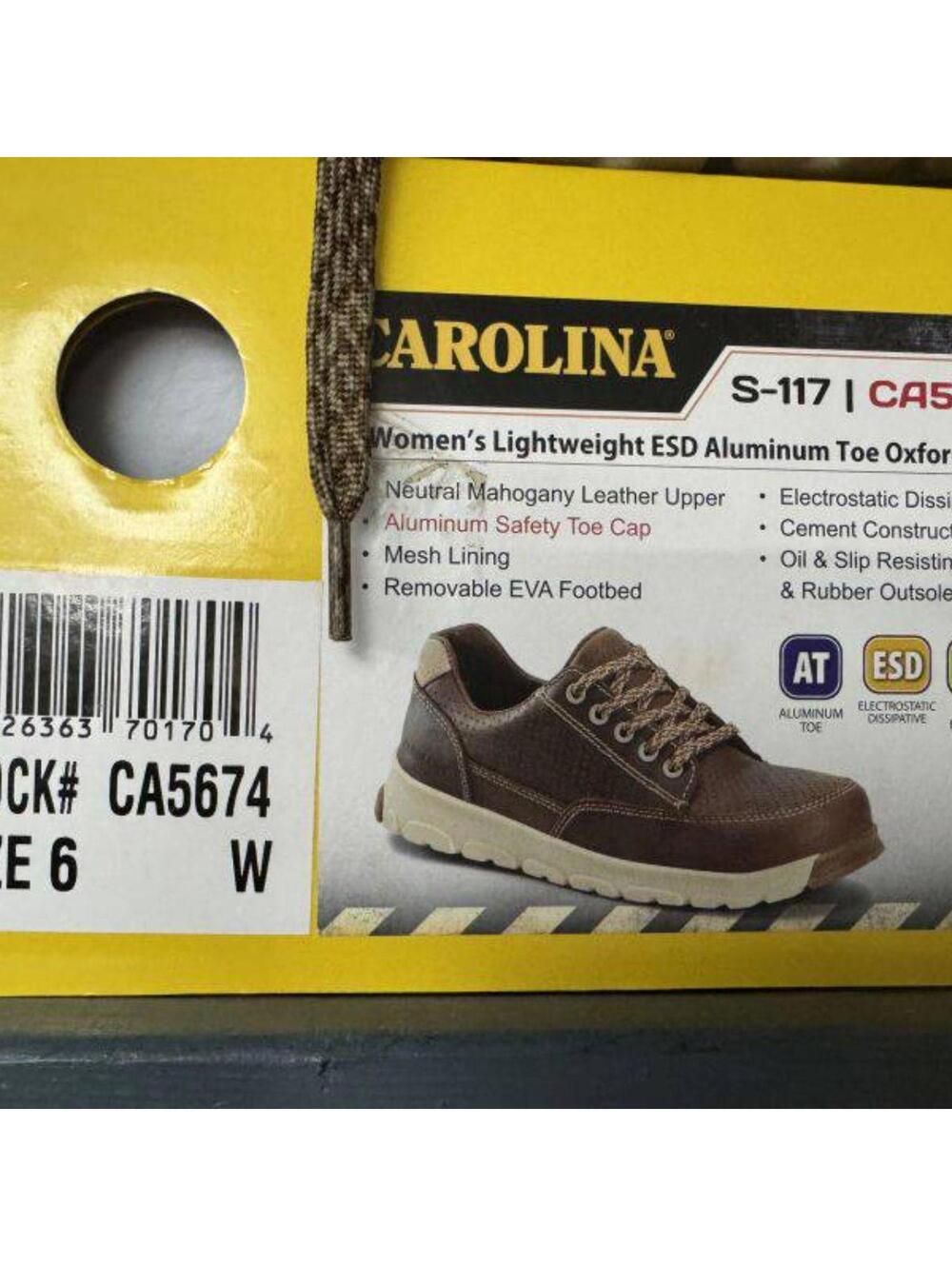 Carolina Women's Lightweight ESD Aluminum Toe Oxford Shoes, - Size 6 W